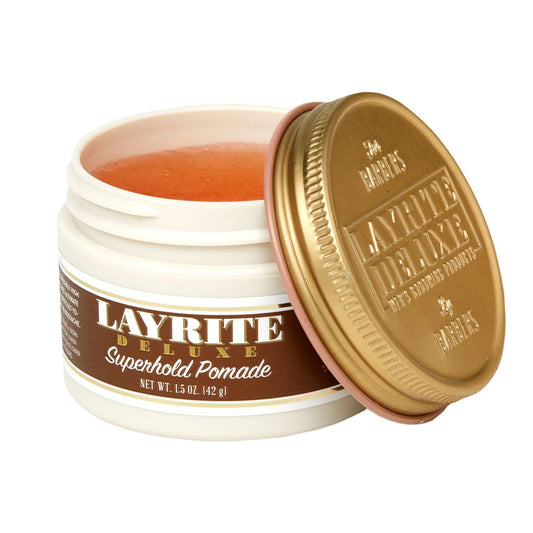 Layrite pomade • Original Pomade • Superhold Pomade • Natural Matte Cream • Cement Clay • Supershine Cream • water‑based • strong hold • medium shine • easy washout • mild vanilla scent • classic slick‑back • messy wet look • fine‑to‑medium hair • barber‑approved • USA • Porto barbershop