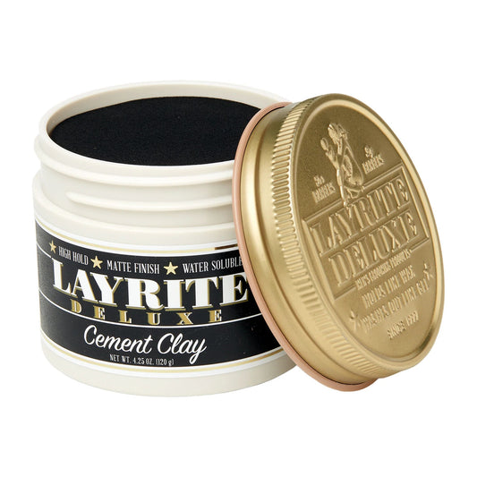Layrite pomade • Original Pomade • Superhold Pomade • Natural Matte Cream • Cement Clay • Supershine Cream • water‑based • strong hold • medium shine • easy washout • mild vanilla scent • classic slick‑back • messy wet look • fine‑to‑medium hair • barber‑approved • USA • Porto barbershop