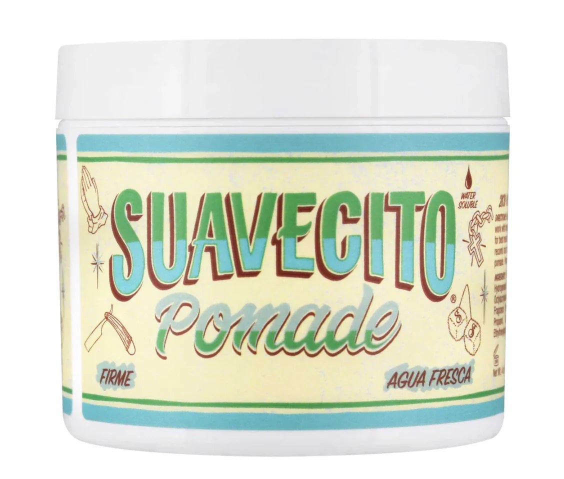Luciffers.com • Porto barber • Suavecito pomade • Firme Hold • strong hold • medium shine • water‑soluble • easy wash‑out • no flakes • creamy texture • gel‑like • slick‑back • pompadour • all‑day style