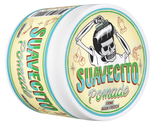 Luciffers.com • Porto barber • Suavecito pomade • Firme Hold • strong hold • medium shine • water‑soluble • easy wash‑out • no flakes • creamy texture • gel‑like • slick‑back • pompadour • all‑day style 